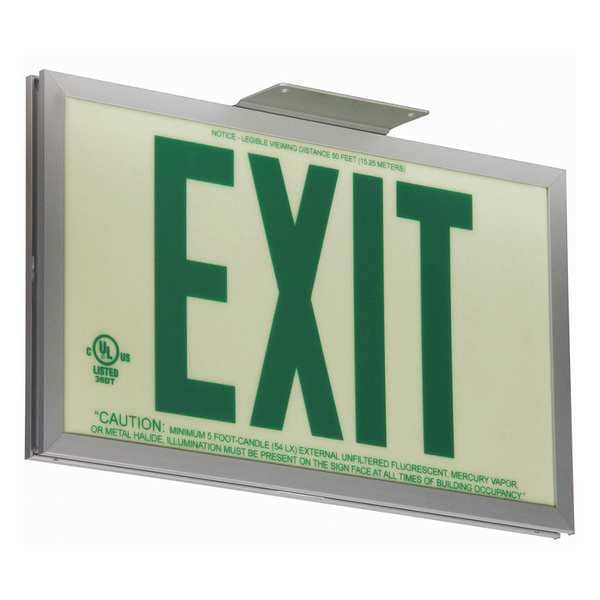 Zoro Select Exit Sign, 7 1/2 in x 13 in, Plastic, GRAN11413 - GRAN11413