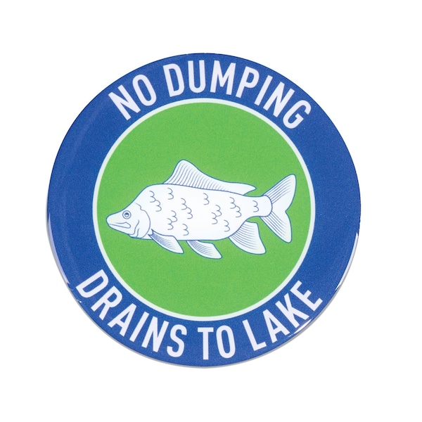 Pig Storm Drain Marker, Drains to Lake, 10PK - SGN8200-657