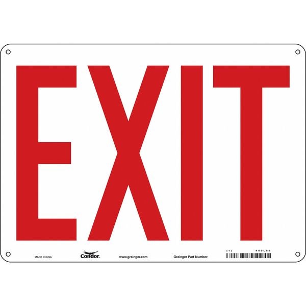 Condor Exit Sign, Plastic, 14" W, 10" H, Exit, White - 480L86
