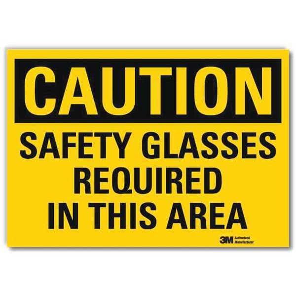 Lyle Safety Sign, Glasses Required, 10in W, Eng - U4-1650-RD_10X7