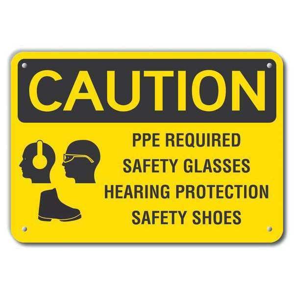 Lyle Caution Sign, Recycled Aluminum, 10 in. H, LCU3-0186-RA_14x10 - LCU3-0186-RA_14X10