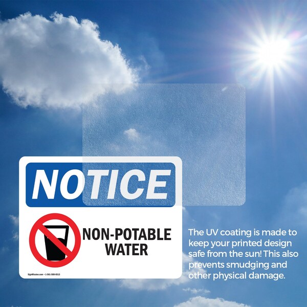 Signmission Non-Potable Water Sign With Symbol, 5 in W x Rectangle, Vinyl Decal - OS-2PACK-NS-D-35-L-15102