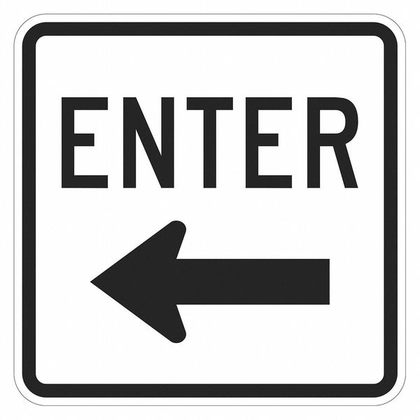 Lyle Enter Sign For Parking Lots, 18 in H, 18 in W, Aluminum, Square, English, T1-1887-HI_18x18 - T1-1887-HI_18X18