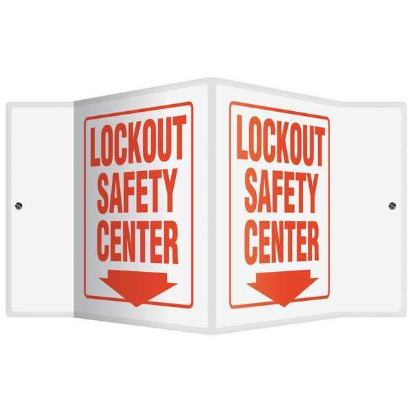 Accuform V-Shape Projection Sign, 6 in Height, 8 1/2 in Width, Plastic, V-Shaped, English - PSP319