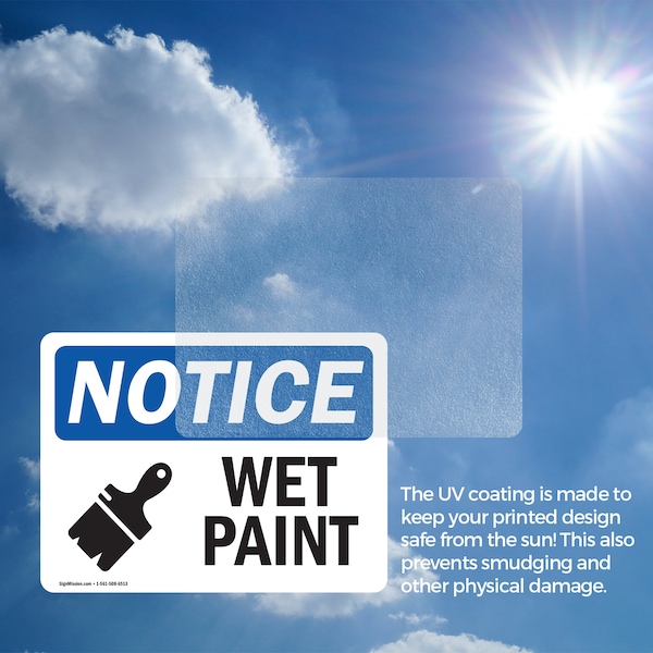 Signmission Wet Paint Sign With Symbol, 5 in W x Rectangle, Vinyl Decal - OS-2PACK-NS-D-35-L-19035