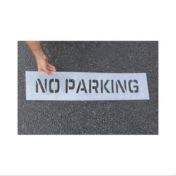 Accuform Parking Area Message Stencil, NO PARKING CharacterLegend, 4 in Character Height, 2834 in Characte - FMS243