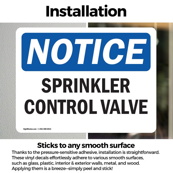 Signmission Sprinkler Control Valve, 5 in W x Rectangle, Vinyl Decal - OS-2PACK-NS-D-35-L-18395