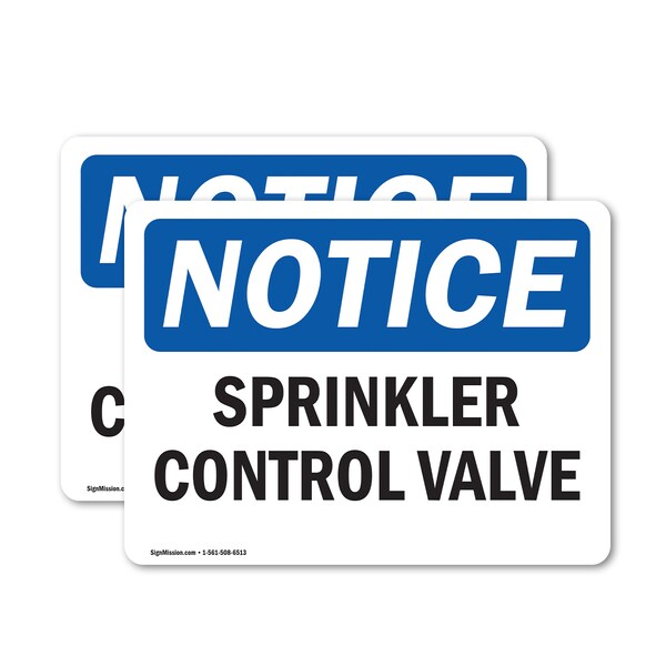 Signmission Sprinkler Control Valve, 5 in W x Rectangle, Vinyl Decal - OS-2PACK-NS-D-35-L-18395
