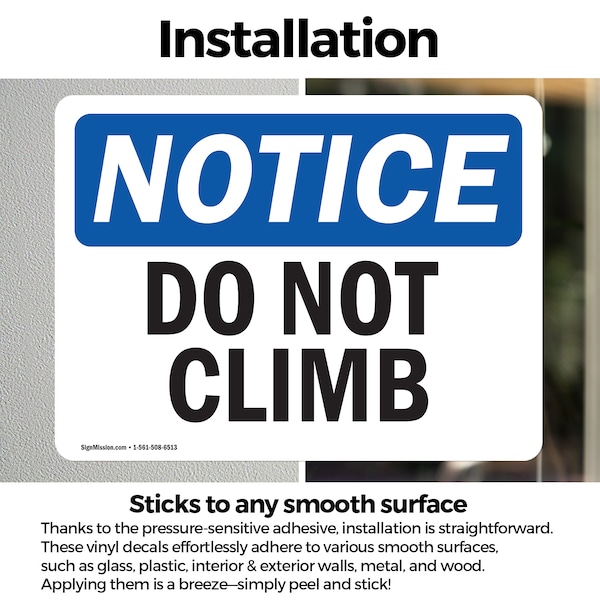 Signmission Do Not Climb, 5 in W x Rectangle, Vinyl Decal - OS-2PACK-NS-D-35-L-11117