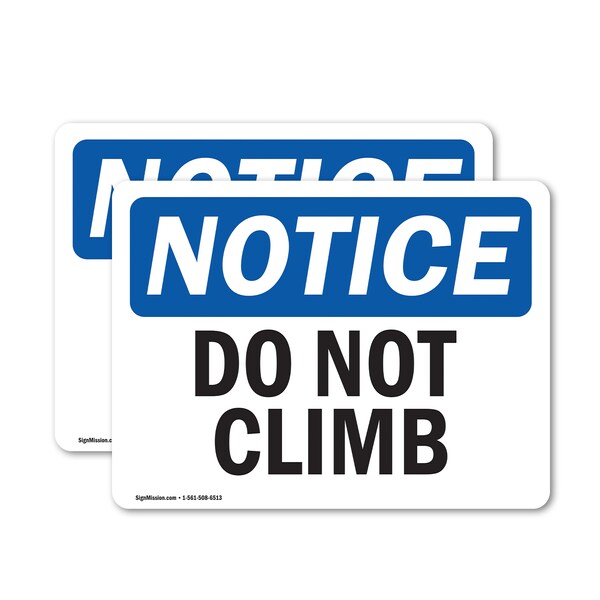 Signmission Do Not Climb, 5 in W x Rectangle, Vinyl Decal - OS-2PACK-NS-D-35-L-11117