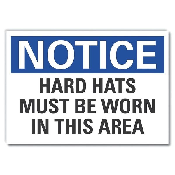Lyle Notice Hard Hats Must Notice, Decal, 7"x5" - LCU5-0172-RD_7X5