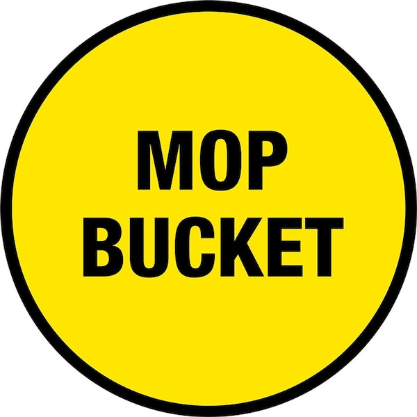 5S Supplies Mop Bucket 36in Diameter Non Slip Floor Sign - FS-MOPBKT2-36