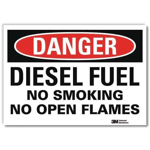 Lyle Danger No Smoking Sign, 7" H, 10" W, Reflective Sheeting, Vertical Rectangle, U1-1037-RD_10X7 - U1-1037-RD_10X7