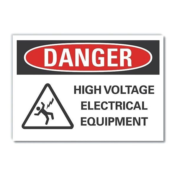 Lyle High Voltage Danger Label, 10 in Height, 14 in Width, Polyester, Horizontal Rectangle, English - LCU4-0232-ND_14X10