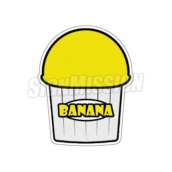 Signmission BANANA FLAVOR Italian Ice Decal shaved ice cart trailer stand sticker, D-DC-8-Banana Flavor - D-DC-8-BANANA FLAVOR