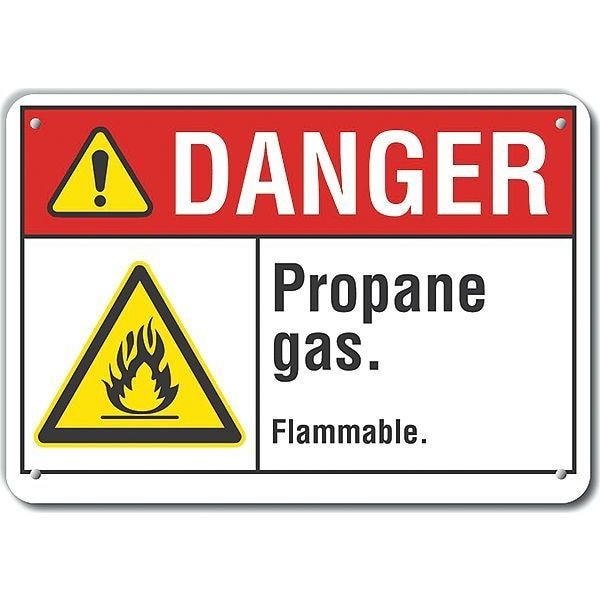 Lyle Reflective Propane Danger Sign, 10 in H, 14 in W, Horizontal Rectangle, English, LCU4-0013-RA_14X10 - LCU4-0013-RA_14X10