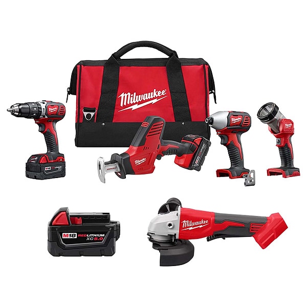 Milwaukee Tool Combo Kit, Battery and Grinder, 18 V - 2695-24, 48-11-1850, 2686-20