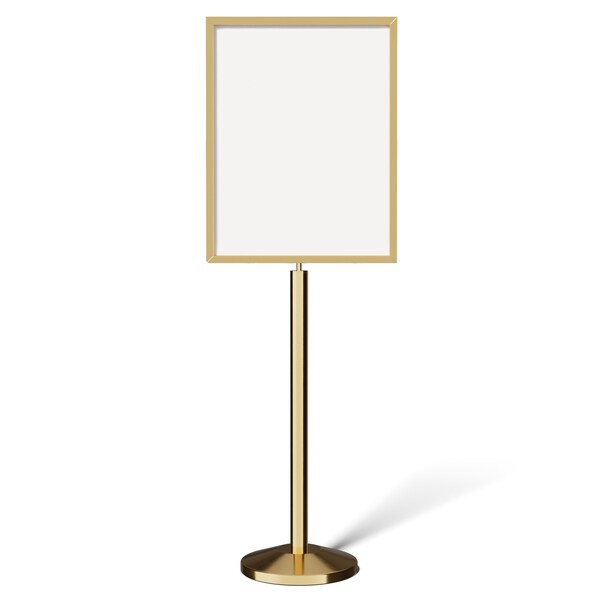 Montour Line Sign Frame Floor Standing 22 x 28 in. V Polished Brass Steel - FS200-2228-V-PB