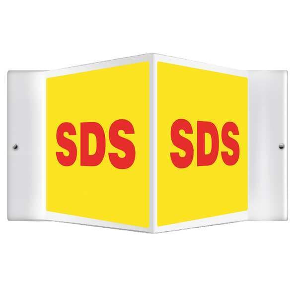 Accuform SDS 3D Projection Sign, SDS, 18 in W, 8 in H - PSP768