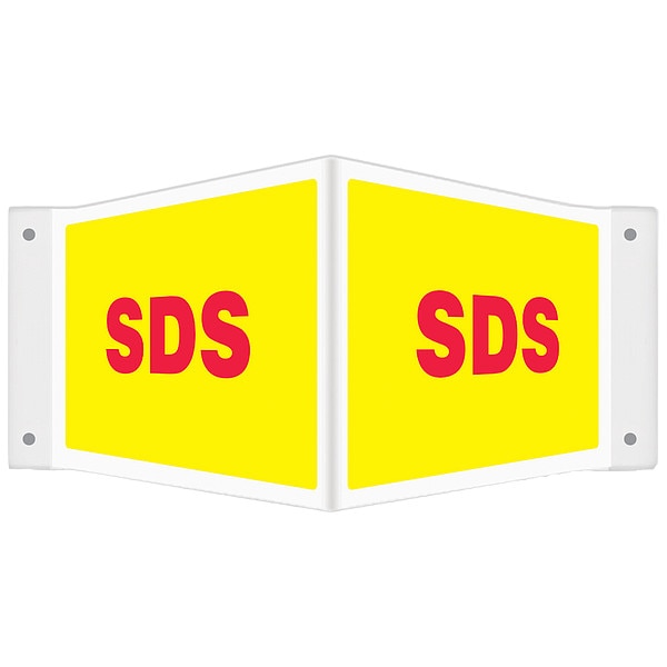 Accuform SDS 3D Projection Sign, SDS, 18 in W, 8 in H - PSP768