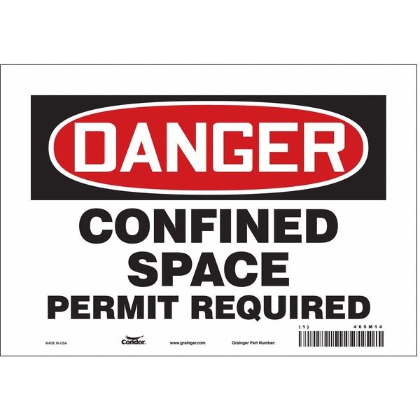 Condor Safety Sign, 7 in Height, 10 in Width, Vinyl, Vertical Rectangle, English, 465M14 - 465M14