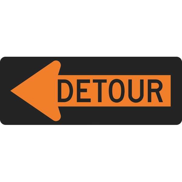 Lyle Detour Left Traffic Sign, 18 in Height, 48 in Width, Aluminum, Horizontal Rectangle, English - M4-10L-48HA