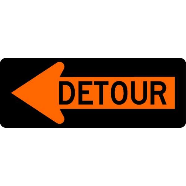Lyle Detour Left Traffic Sign, 18 in Height, 48 in Width, Aluminum, Horizontal Rectangle, English - M4-10L-48HA