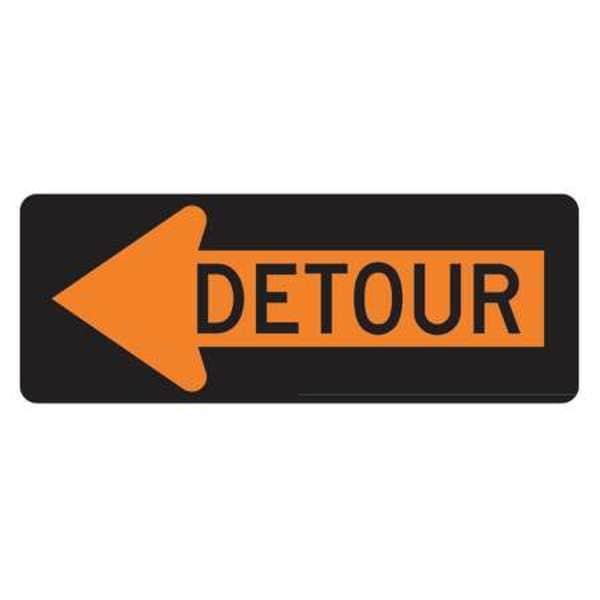 Lyle Detour Left Traffic Sign, 18 in Height, 48 in Width, Aluminum, Horizontal Rectangle, English - M4-10L-48HA