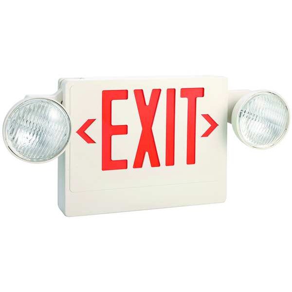 Zoro Select Exit Sign, Emergency Lights, 1 or 2 Face(s), LED, Wall/Ceiling, Sealed Lead Acid (Formerly LumaPro) - 40CP82