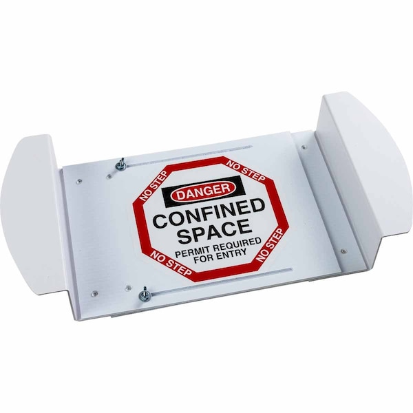 Brady Manhole Cover Sign, 21 in H x 30 in W, Polyester, Octagon, Confined Space Permit Required For Entry - 43747