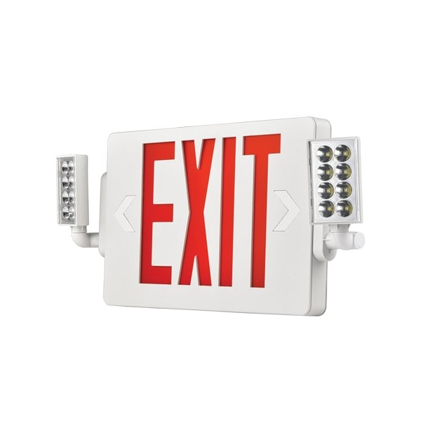 Portor Slim LED Exit Sign and Emergency Light Combo - PT-EXL-C-SLM-RED