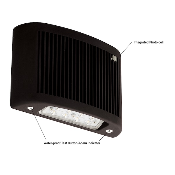 Compass 17-Watt Slim LED AC/Emergency Outdoor Light with Photocontrol, CUSO4BK-ND - CUSO4BK-ND