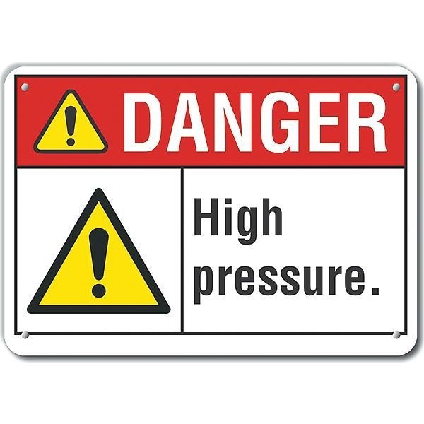 Lyle Danger, High Pressure, 14 in W x 10 in H, Horizontal Rectangle, Plastic, LCU4-0075-NP_14X10 - LCU4-0075-NP_14X10