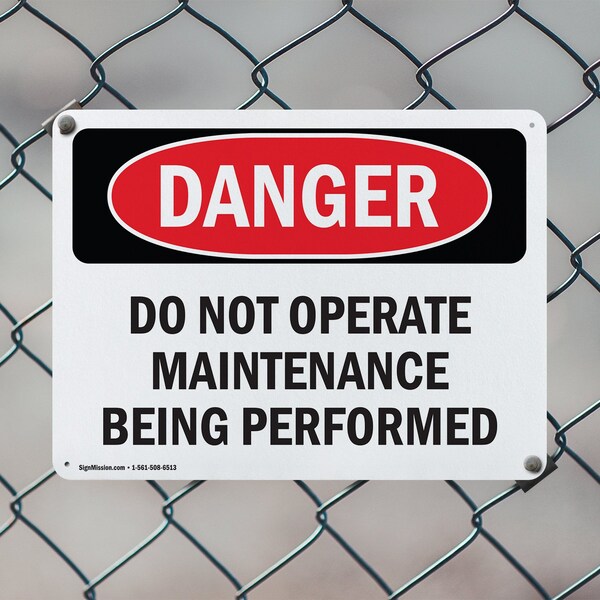 Signmission Do Not Operate Maintenance Being Performed Danger Sign, Aluminum, 14in W x 10in L, 2PK - OS-2PACK-DS-A-1014-L-1154