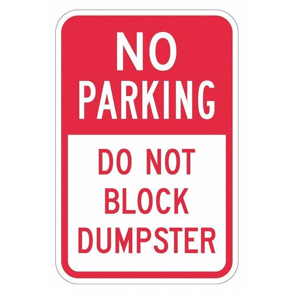 Lyle Dumpster No Parking Sign, 18" x 12, T1-1731-HI_12x18 - T1-1731-HI_12X18