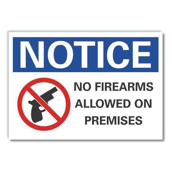 Lyle No Firearms Notice, Decal, Reflctve, 10"x7" - LCU5-0056-ND_10X7