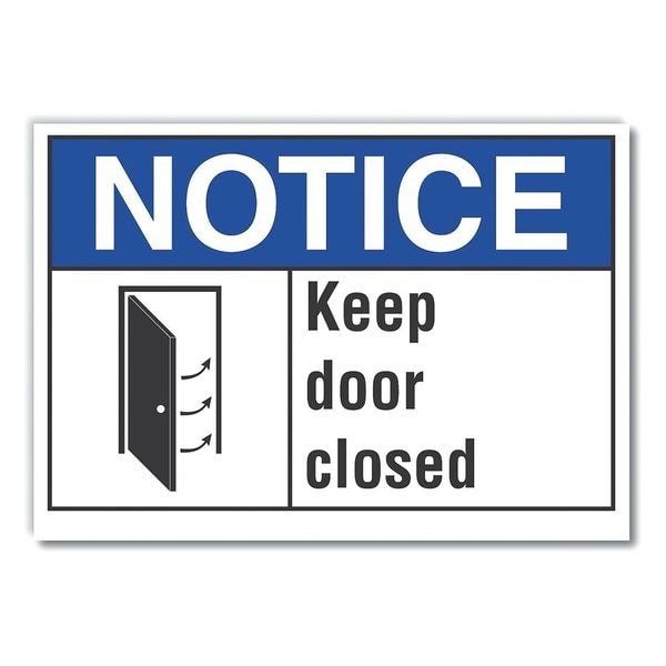 Lyle Closed Door Notice, Reflectve, Decal10"x7" - LCU5-0005-RD_10X7
