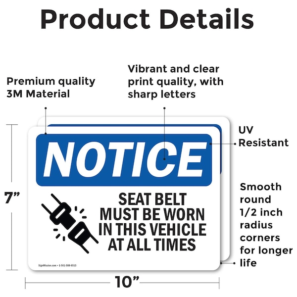 Signmission 7 in Height, 10 in Width, Vinyl Decal, Rectangle - OS-2PACK-NS-D-710-L-16545