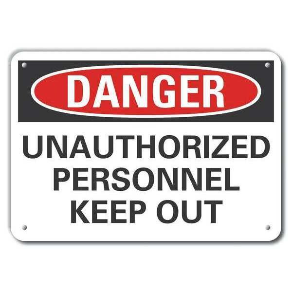 Lyle Danger Sign, 10 in Height, 14 in Width, Aluminum, Horizontal Rectangle, English - LCU4-0519-NA_14X10