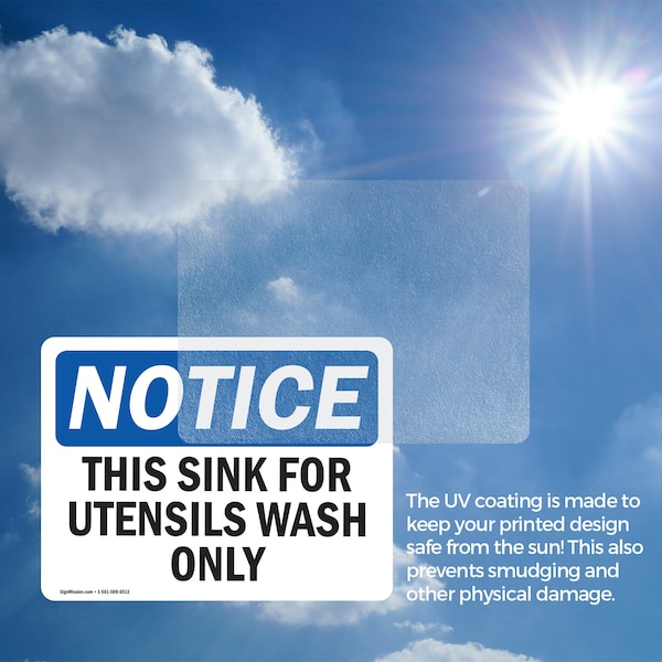 Signmission This Sink For Utensil Wash Only, 5 in W x Rectangle, Vinyl Decal - OS-2PACK-NS-D-35-L-16709