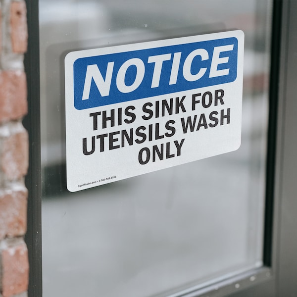 Signmission This Sink For Utensil Wash Only, 5 in W x Rectangle, Vinyl Decal - OS-2PACK-NS-D-35-L-16709