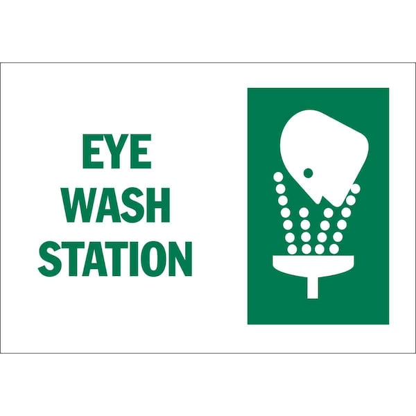 Brady Eye Wash Station., 10" W x 7" H, Rectangle, Aluminum, 122428 - 122428