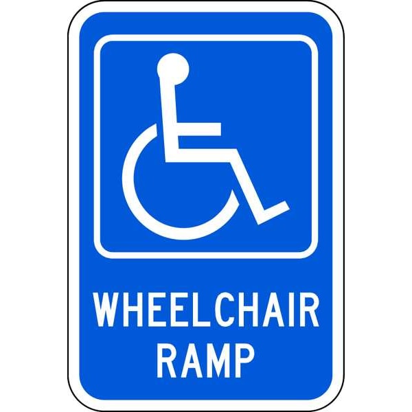 Zing Handicap Parking Sign, 12" W, 18" H, English, Aluminum - 2357