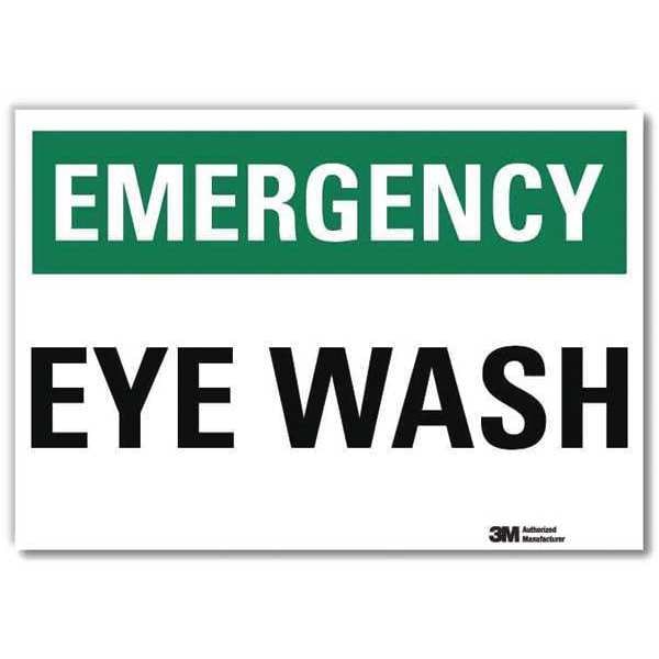 Lyle Fire Emergency, Emergency Eye Wash, 5 in x 7 in, Reflective Sheeting, U7-1091-RD_7X5 - U7-1091-RD_7X5
