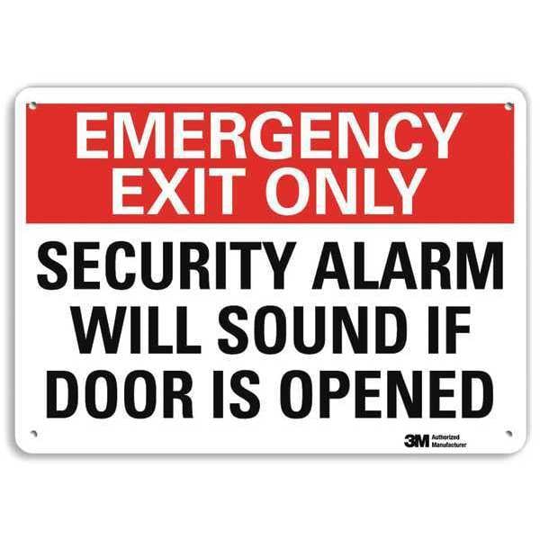 Lyle No Header, Emergency Exit Only Security Alarm Will Sound If Door Is Opened, 14" W x 10" H - U7-1089-RA_14X10