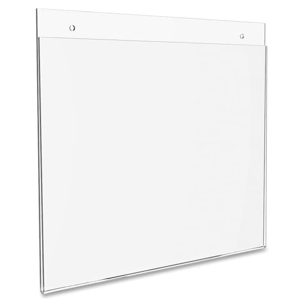 Deflecto Wall Mount Sign Holder, Pre-Drilled, Landscape, 11"x8-1/2", CL - DEF68301