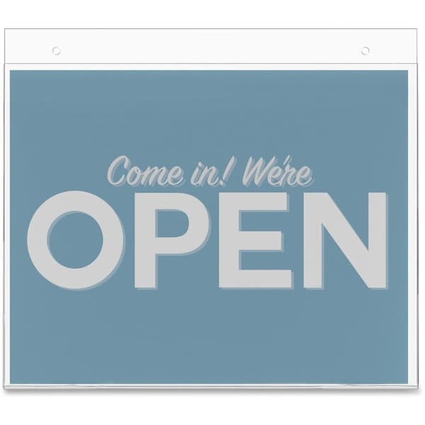 Deflecto Wall Mount Sign Holder, Pre-Drilled, Landscape, 11"x8-1/2", CL - DEF68301