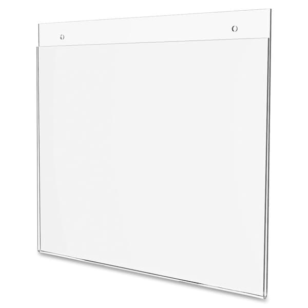Deflecto Wall Mount Sign Holder, Pre-Drilled, Landscape, 11"x8-1/2", CL - DEF68301