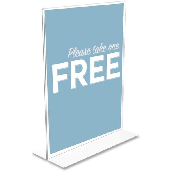 Deflecto Wall Mount Sign Holder, Pre-Drilled, Landscape, 11"x8-1/2", CL - DEF68301