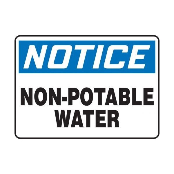 Accuform MCAW800VP Safety Sign, NOTICE NONPOTABLE WATER, 10 X 14, Plastic - MCAW800VP